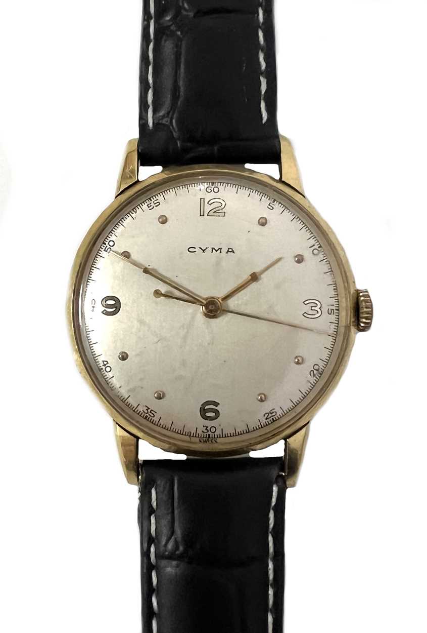 Lot 204 - Cyma - A Swiss 18ct gold wristwatch