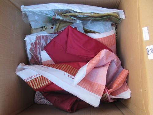 Lot 265 - Quantity of good quality fabric remnants to...