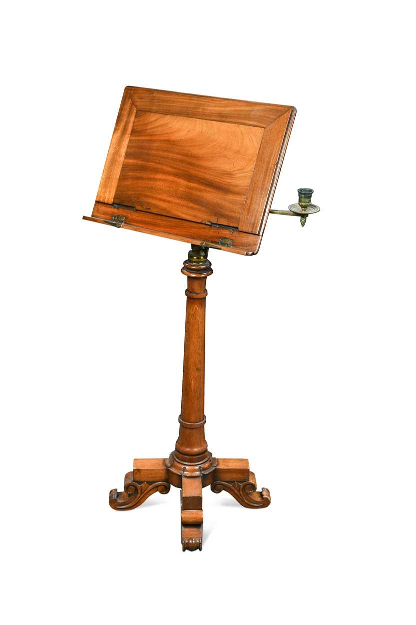 Lot 377 - A William IV mahogany adjustable music stand