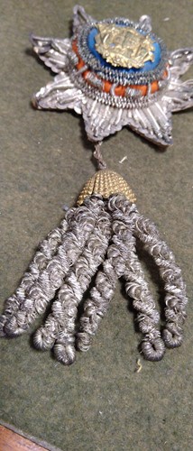 Lot 288 - 18th century embroidered sash badge and tassel...