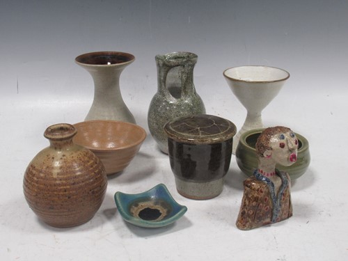 Lot 11 - Studio pottery group to include vases, bowls...