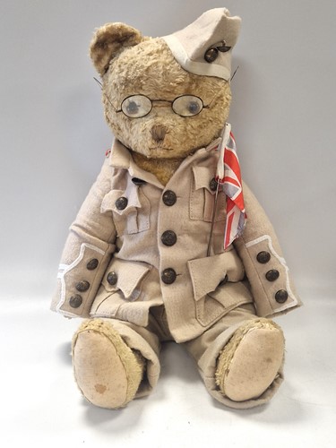 Lot 119 - A large blonde plush teddy bear, 20th century