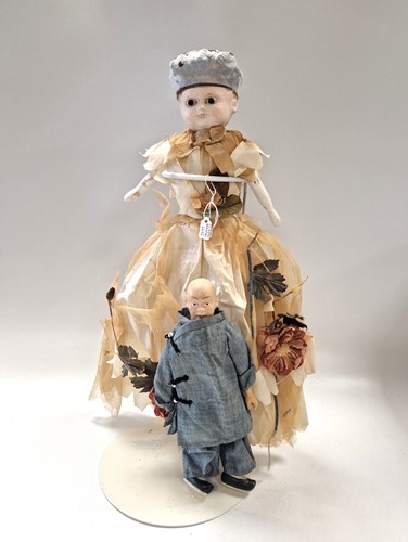 Lot 49 - An unusual wax and composition doll