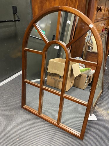 Lot 702 - A mahogany framed sectional wall mirror with...