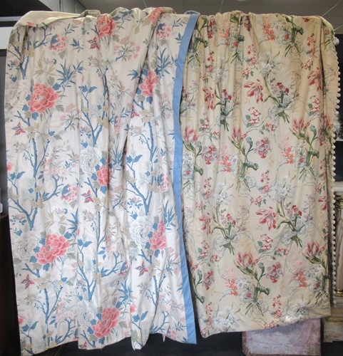 Lot 802 - A pair of floral Chintz curtains "Clarissa"...