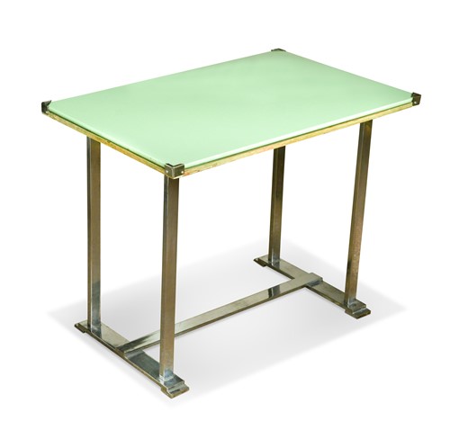 Lot 227 - An Art Deco chrome and Vitrolite coffee or lamp table, circa 1930