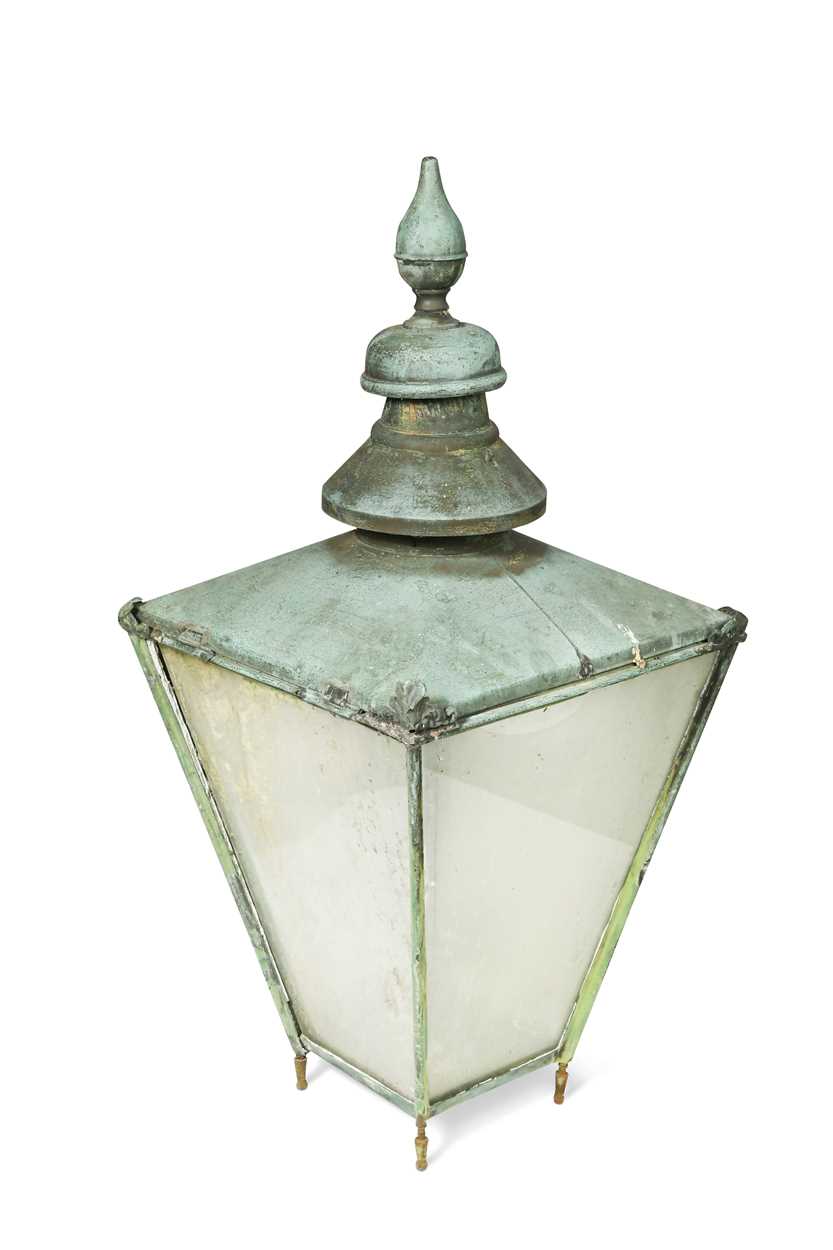 Lot 626 - A large copper street lantern, late 19th century