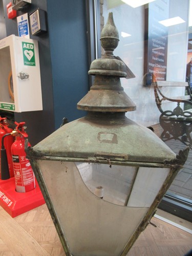 Lot 626 - A large copper street lantern, late 19th century