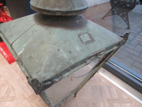 Lot 626 - A large copper street lantern, late 19th century