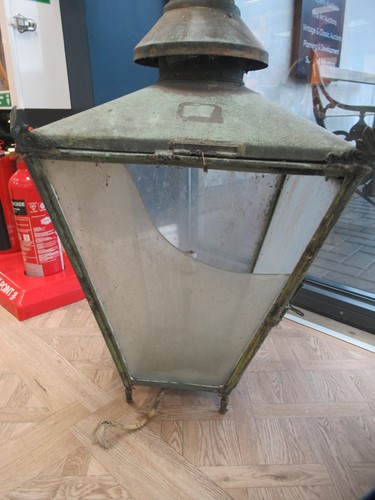 Lot 626 - A large copper street lantern, late 19th century