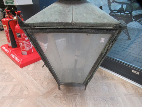 Lot 626 - A large copper street lantern, late 19th century