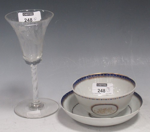 Lot 248 - An 18th century tea bowl and saucer; together...