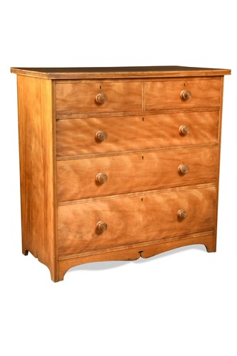 Lot 228 - An Aesthetic period satin birch chest of drawers