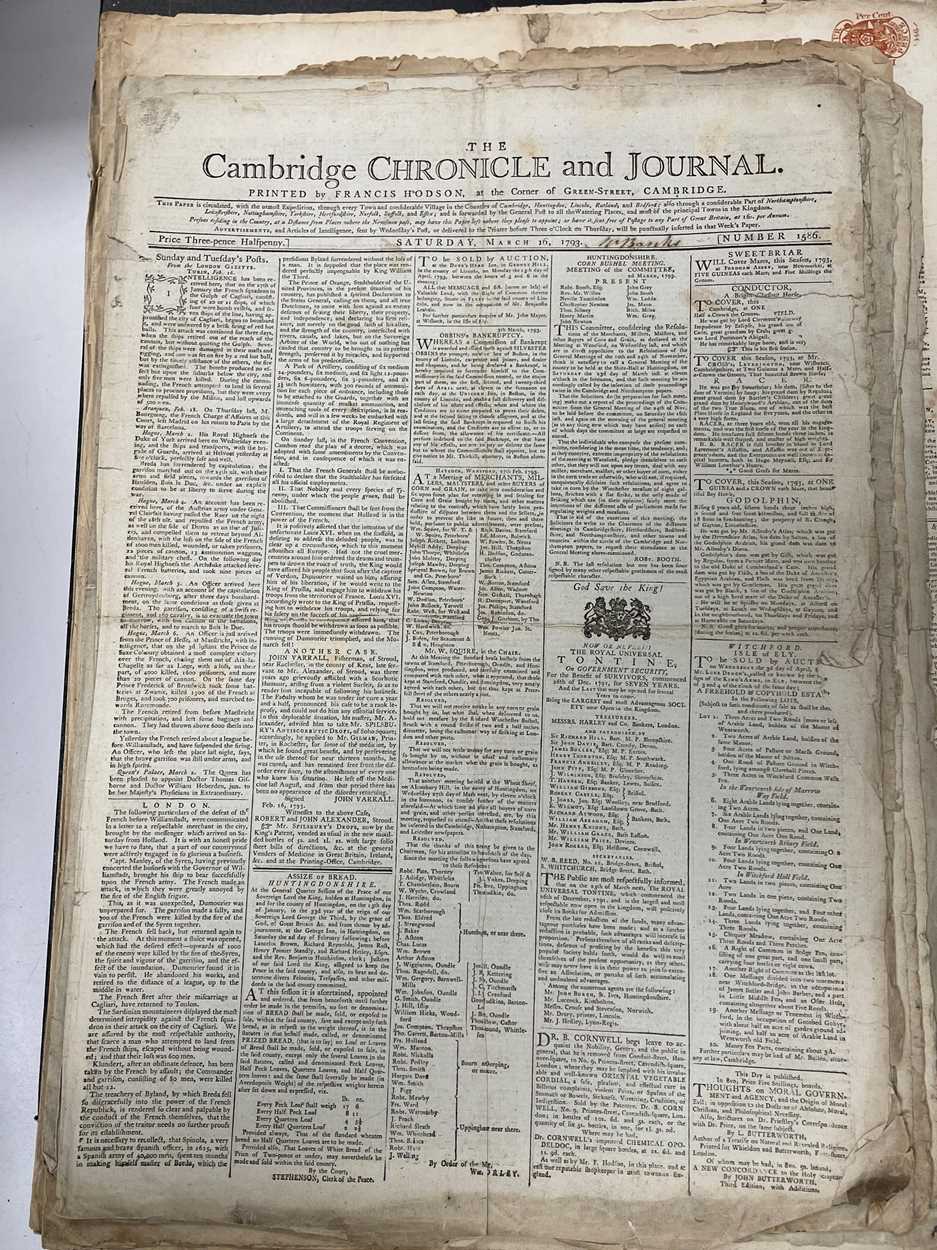 Lot 163 - Newspapers.- Cambridgeshire.