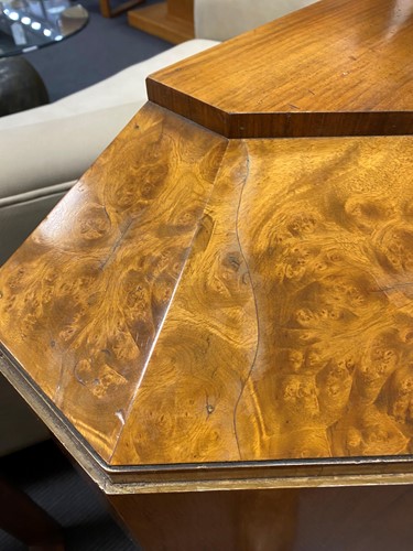 Lot 651 - An Art Deco walnut and burr walnut side cabinet