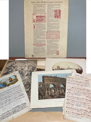 Lot 22 - A folder of miscellaneous antique and later prints and a few drawings