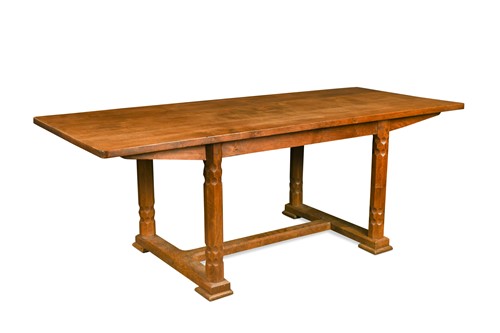 Lot 253 - Arthur Romney Green (1872-1945), an Arts & Crafts oak refectory dining table, circa 1920