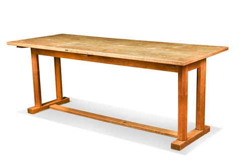 Lot 264 - A Gordon Russell Arts & Crafts oak 'Enstone' trestle dining table