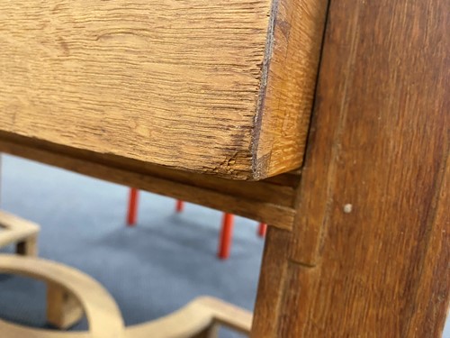 Lot 280 - Attributed to Heal's, an Art Deco limed oak partner's desk, circa 1925
