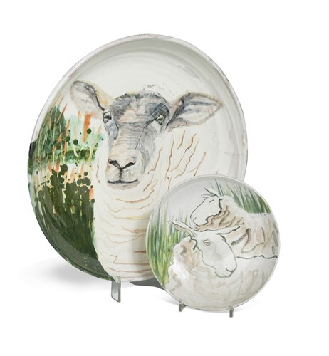 Lot 81 - Josse Davis (b. 1959), a large studio pottery charger