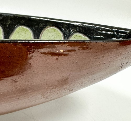 Lot 69 - Derek Davis (1926-2008), a canoe-shaped dish, circa 1950
