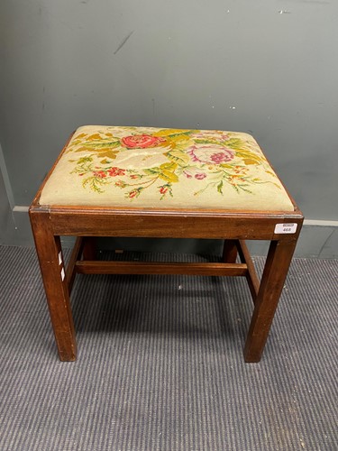 Lot 468 - A George III style mahogany framed stool with...