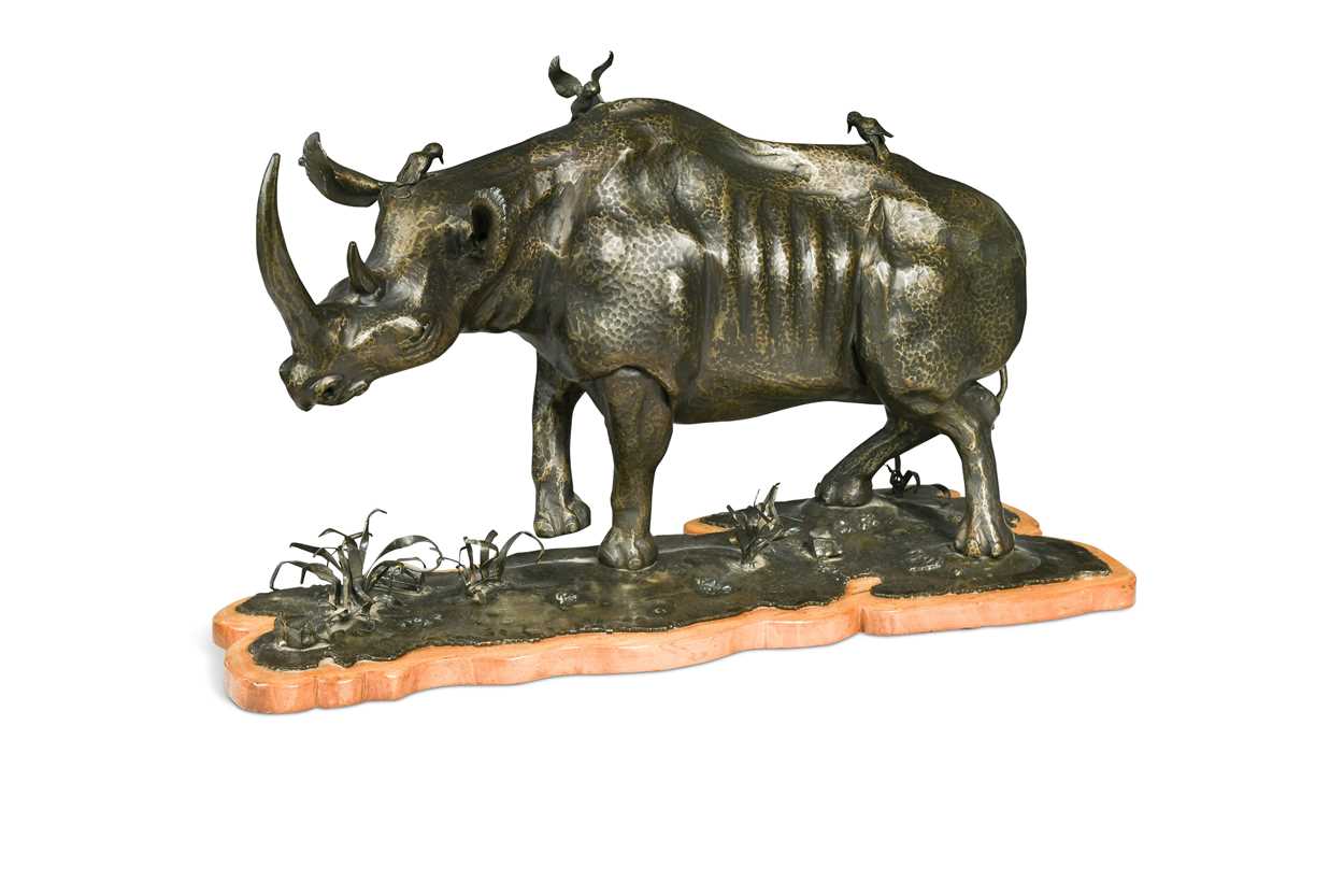 Lot 611 - A Black Rhinoceros, 20th century School