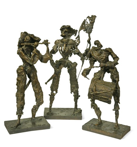 Lot 117 - Ernest Ullman (1900-1975), A Standard Bearer, a Flautist and a Drummer