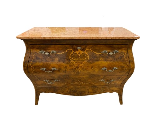 Lot 470 - An 18th century style three drawer inlaid...
