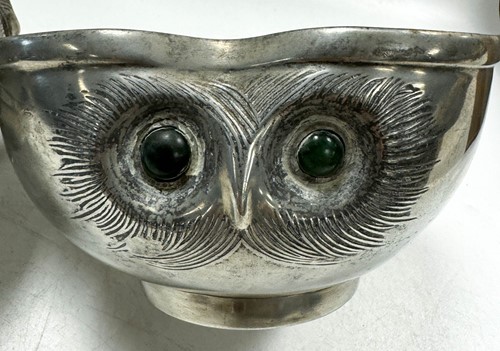 Lot 155 - Liberty & Co., a pair of Tudric pewter owl bowls, No. 036