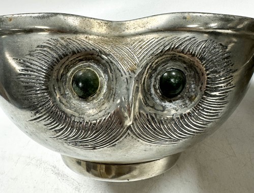 Lot 155 - Liberty & Co., a pair of Tudric pewter owl bowls, No. 036