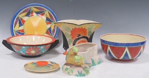 Lot 7 - A small collection of Clarice Cliff and other...