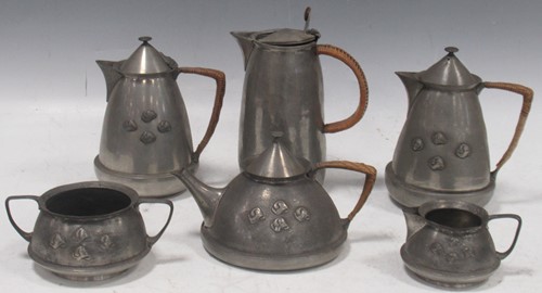 Lot 4 - A collection of Liberty & Co. pewter wares,...