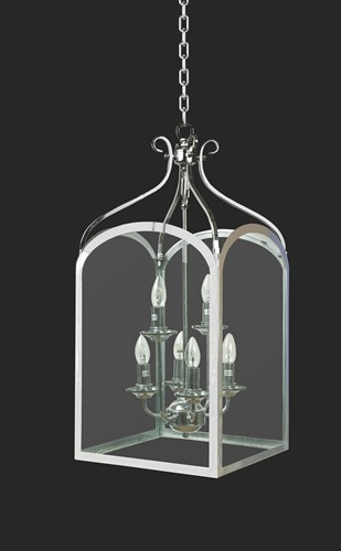 Lot 372 - A large-scale contemporary chromed hall lantern