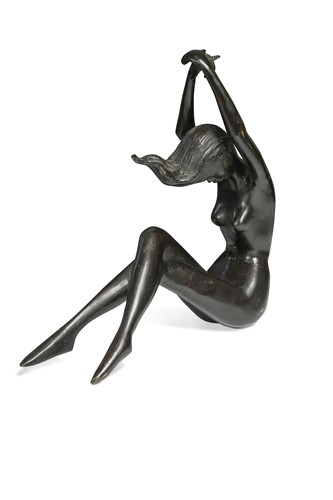 Lot 116 - A stylised bronze figure of a nude, circa 1950