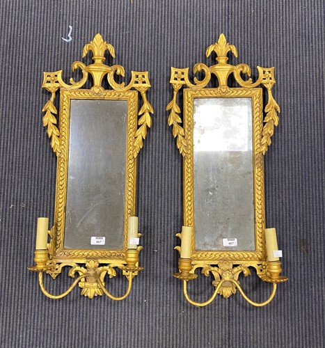 Lot 467 - A pair of 19th century girandoles or wall...