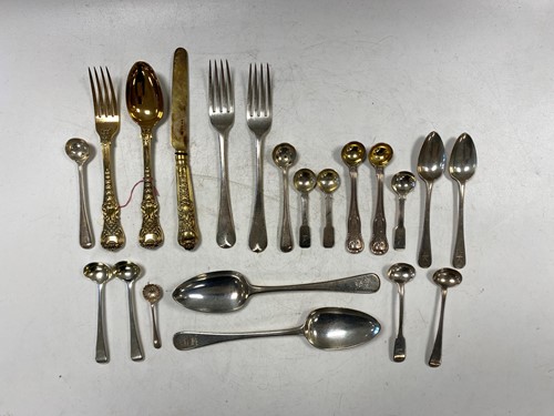 Lot 203 - A collection of silver flatware, 680g (22ozt)...