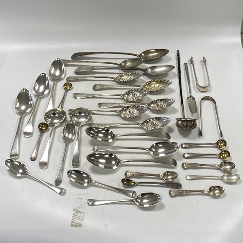 Lot 202 - A collection of silver flatware together with...