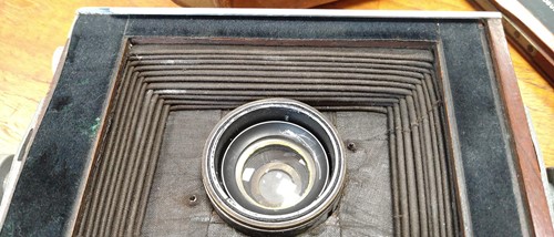 Lot 40 - A Shew & Co XIT Patent quarter plate camera,...