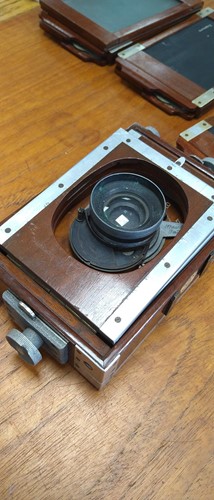 Lot 40 - A Shew & Co XIT Patent quarter plate camera,...