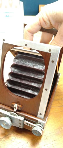 Lot 40 - A Shew & Co XIT Patent quarter plate camera,...