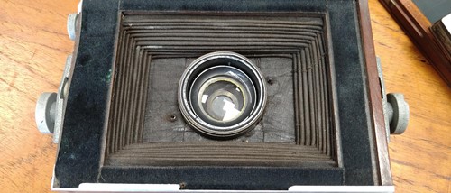 Lot 40 - A Shew & Co XIT Patent quarter plate camera,...