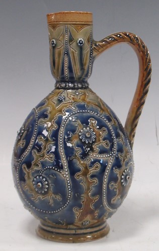 Lot 3 - A Doulton Lambeth stoneware jug, marked '1875'...