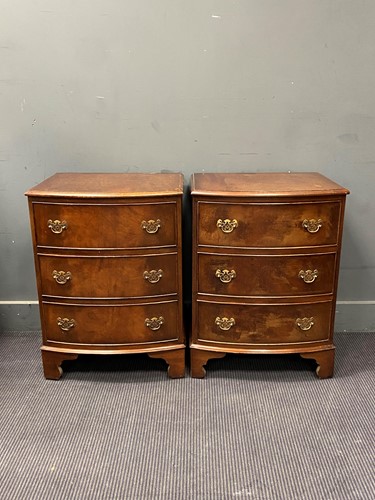 Lot 365 - A pair of George III style mahogany bedside...