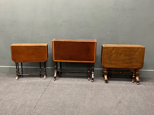 Lot 349 - Three Edwardian mahogany sutherland tables...