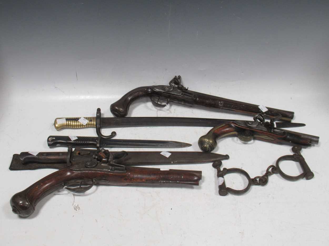 Lot 85 - Militaria - collection of flintlock pistols,...