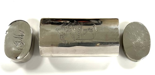 Lot 234 - An unusual Victorian silver double ended pill box