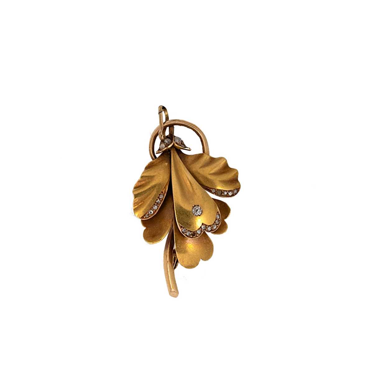 Lot 76 - A diamond set orchid brooch