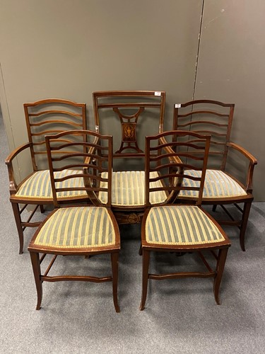 Lot 462 - Selection of Edwardian chairs, one armchair...
