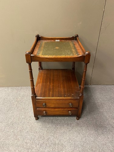 Lot 464 - Mahogany two tier side table or whatnot, tray...
